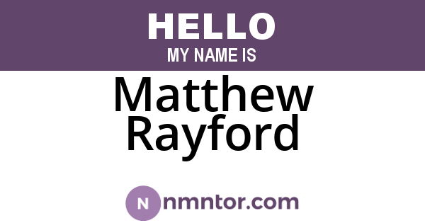 Matthew Rayford