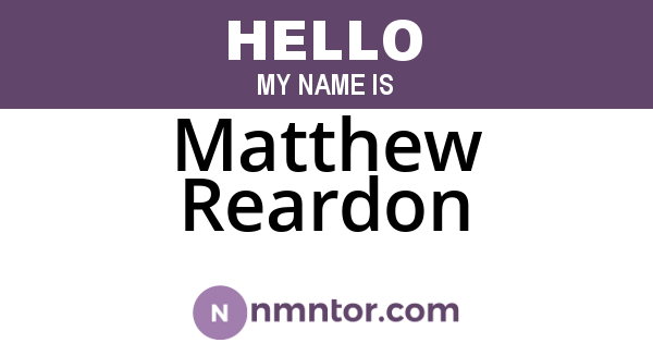 Matthew Reardon