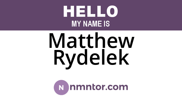 Matthew Rydelek