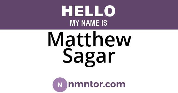 Matthew Sagar