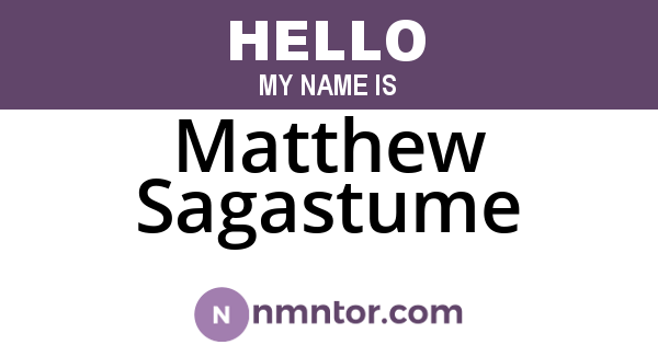 Matthew Sagastume