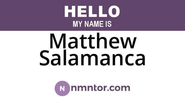 Matthew Salamanca