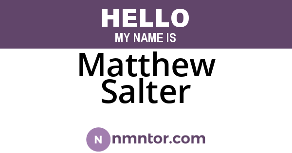 Matthew Salter