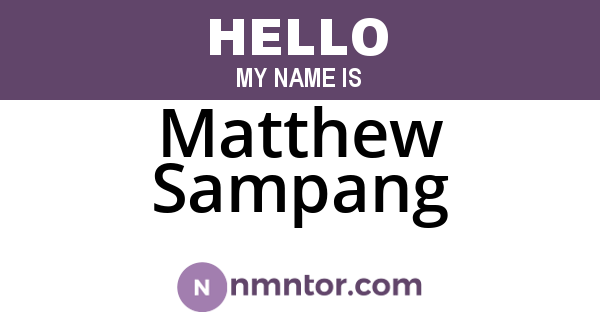 Matthew Sampang