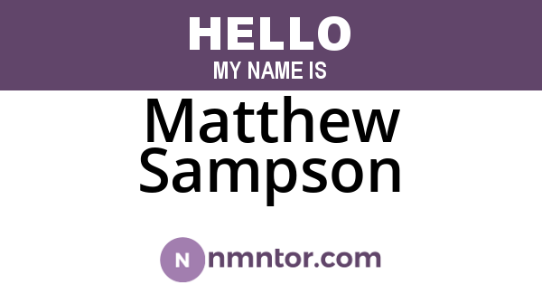 Matthew Sampson
