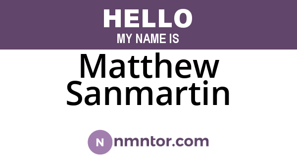 Matthew Sanmartin