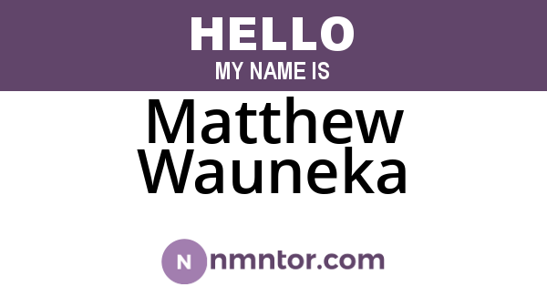 Matthew Wauneka