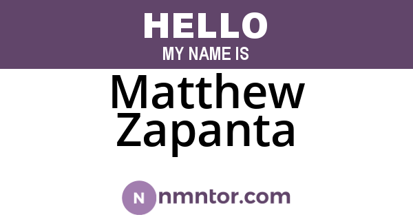 Matthew Zapanta