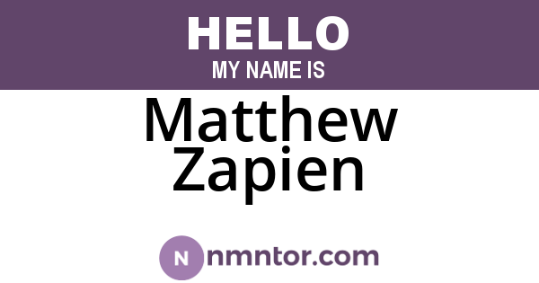 Matthew Zapien