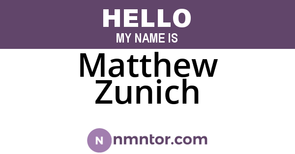 Matthew Zunich