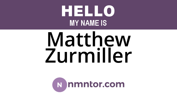 Matthew Zurmiller