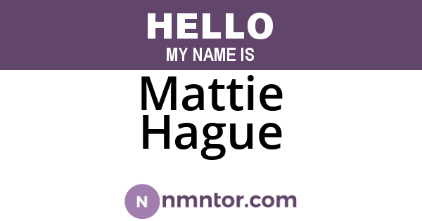 Mattie Hague