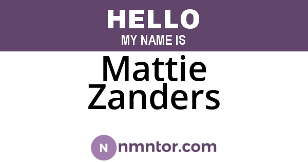 Mattie Zanders
