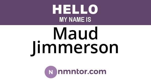 Maud Jimmerson