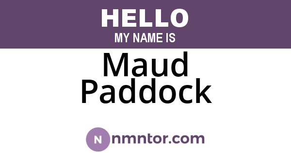 Maud Paddock