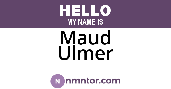Maud Ulmer