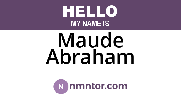 Maude Abraham
