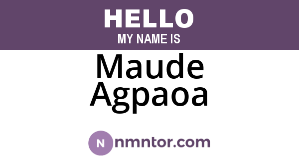 Maude Agpaoa
