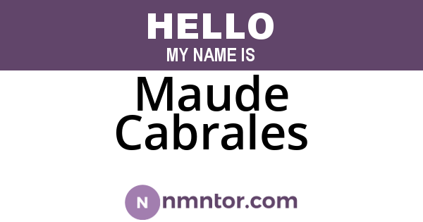 Maude Cabrales