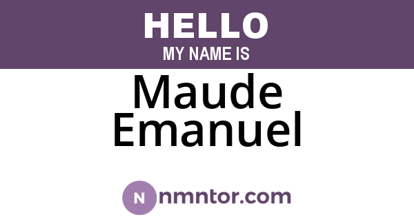 Maude Emanuel