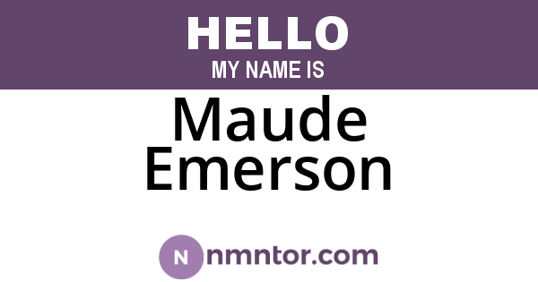 Maude Emerson