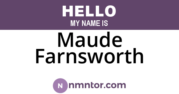 Maude Farnsworth