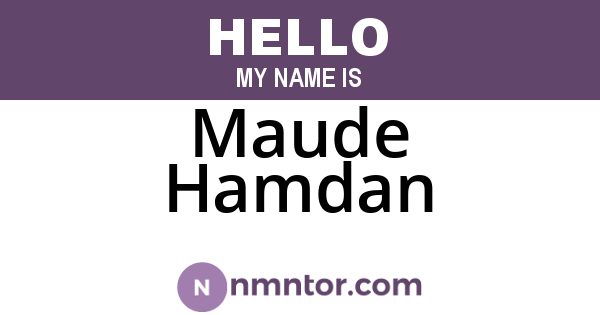 Maude Hamdan