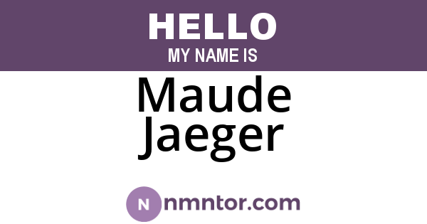 Maude Jaeger