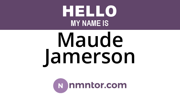 Maude Jamerson
