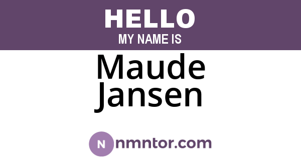 Maude Jansen