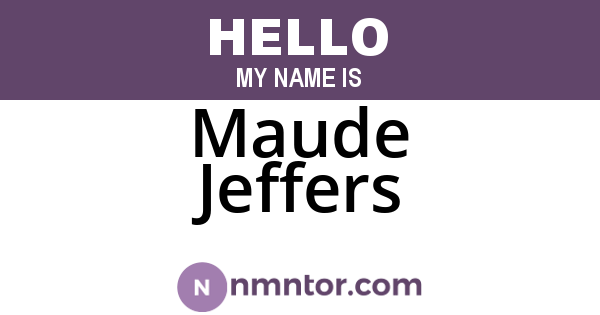 Maude Jeffers