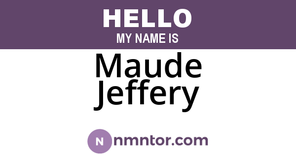 Maude Jeffery