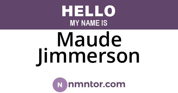 Maude Jimmerson