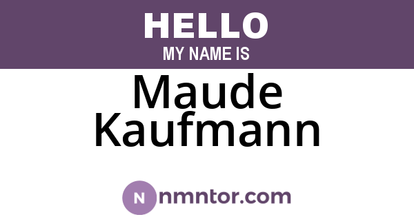Maude Kaufmann