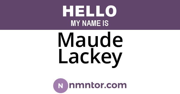 Maude Lackey