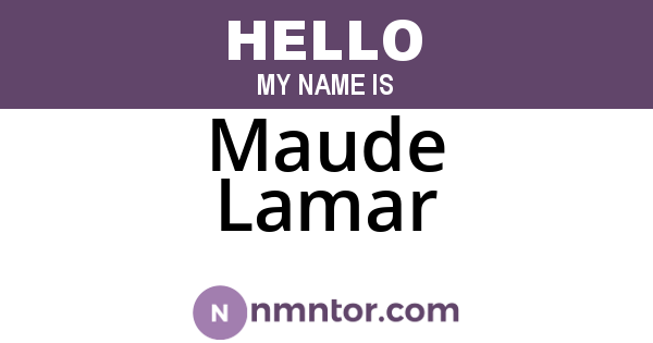 Maude Lamar