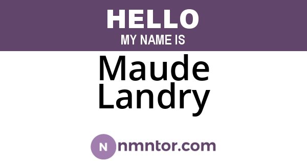 Maude Landry