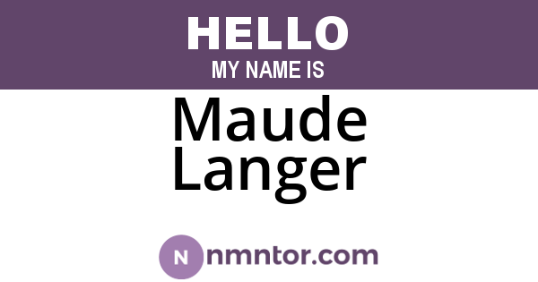 Maude Langer