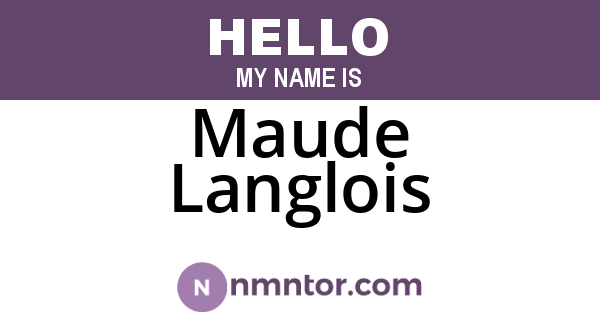Maude Langlois