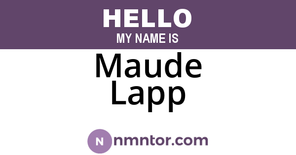 Maude Lapp