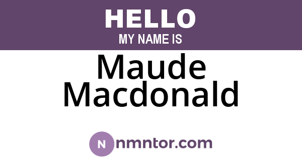 Maude Macdonald