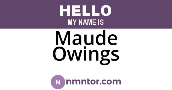 Maude Owings