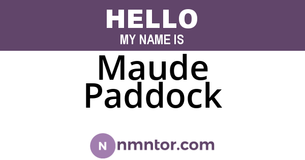 Maude Paddock