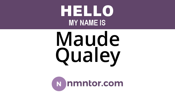 Maude Qualey