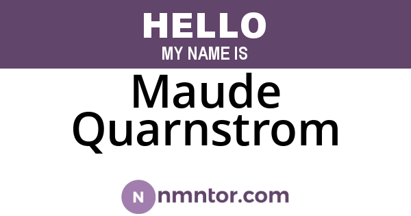 Maude Quarnstrom