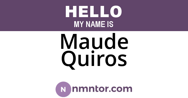 Maude Quiros