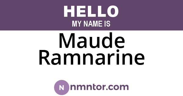 Maude Ramnarine