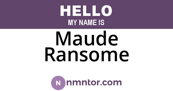 Maude Ransome