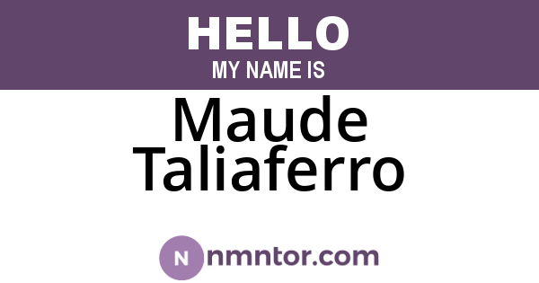 Maude Taliaferro