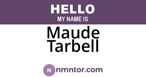 Maude Tarbell
